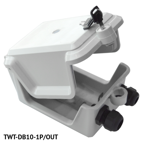 Outdoor distribution box for one connection module, 10 pairs